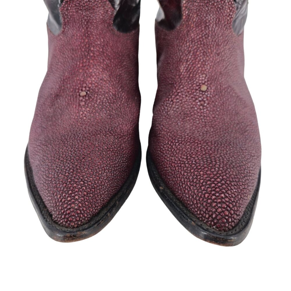 Nocona Stingray Red Mens Size 11.5D Maroon Burgundy Leather Cowboy Western Boots - Picture 2 of 16